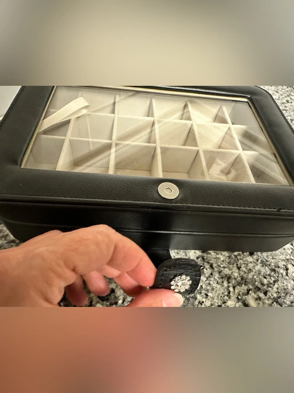 Mele & Co Black Leather Jewelry /Accessories / Watch Organizer Box